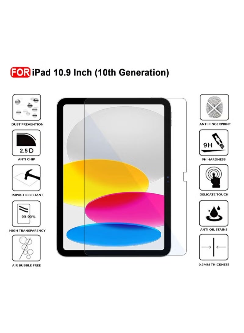 شاشة حمايةلجهاز ايباد 10.9" الجيل العاشر 2022 9H  من الزجاج المقوى، [شفاف عالٍ الدقة HD] [سهل التركيب] [مقاوم للخدش] [درجة صلابة 9] - Image 3